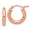 14K Rose Gold 3mm Polished Hoop Earrings