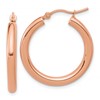 14K Rose Gold 3mm Polished Hoop Earrings