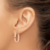 Load image into Gallery viewer, 14K Rose Gold Polished U-Shape Hoop Earrings
