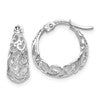 14K White Gold Polished Hoop Earrings