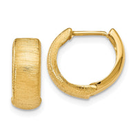 Load image into Gallery viewer, 14K Polished and Textured Hinged Hoop Earrings
