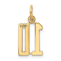Load image into Gallery viewer, 14k Small Elongated Number 10 Charm
