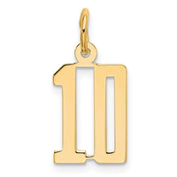 Load image into Gallery viewer, 14k Small Elongated Number 10 Charm
