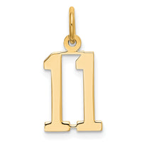 Load image into Gallery viewer, 14k Small Elongated Number 11 Charm
