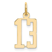 Load image into Gallery viewer, 14k Small Elongated Number 13 Charm
