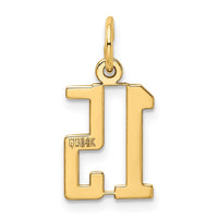 Load image into Gallery viewer, 14k Small Elongated Number 15 Charm
