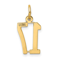 Load image into Gallery viewer, 14k Small Elongated Number 17 Charm
