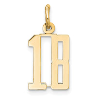 Load image into Gallery viewer, 14k Small Elongated Number 18 Charm
