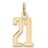 Load image into Gallery viewer, 14k Small Elongated Number 21 Charm
