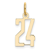 Load image into Gallery viewer, 14k Small Elongated Number 24 Charm

