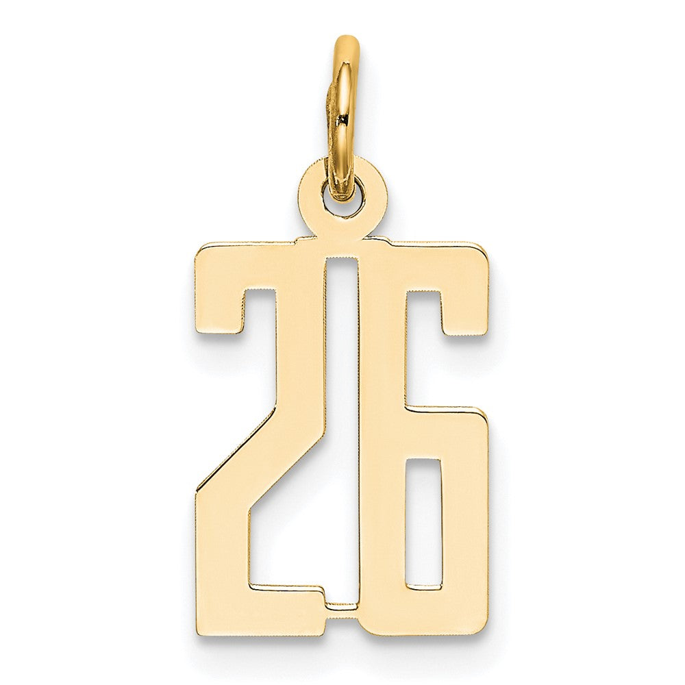 14k Small Elongated Number 26 Charm