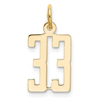 Load image into Gallery viewer, 14k Small Elongated Number 33 Charm
