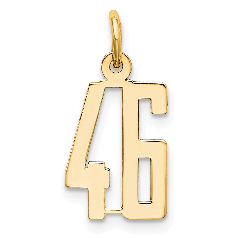14k Small Elongated Number 46 Charm