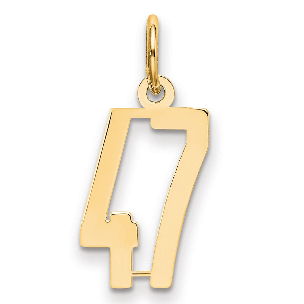 14k Small Elongated Number 47 Charm