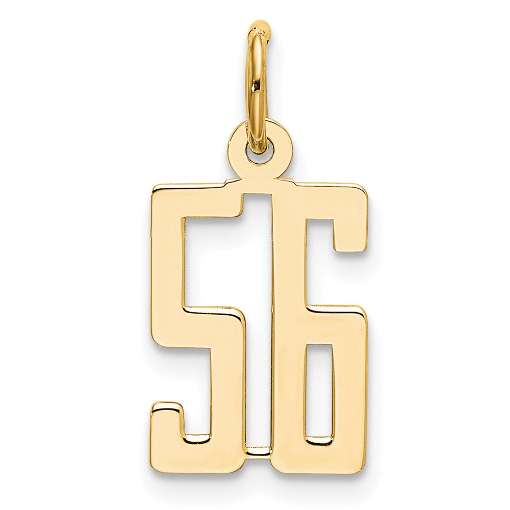 14k Small Elongated Number 56 Charm