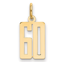 Load image into Gallery viewer, 14k Small Elongated Number 60 Charm
