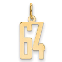 Load image into Gallery viewer, 14k Small Elongated Number 64 Charm
