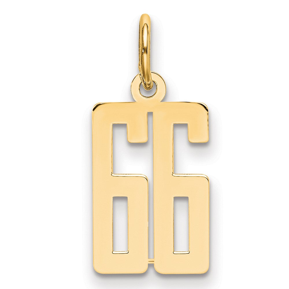 14k Small Elongated Number 66 Charm