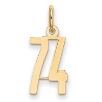Load image into Gallery viewer, 14k Small Elongated Number 74 Charm

