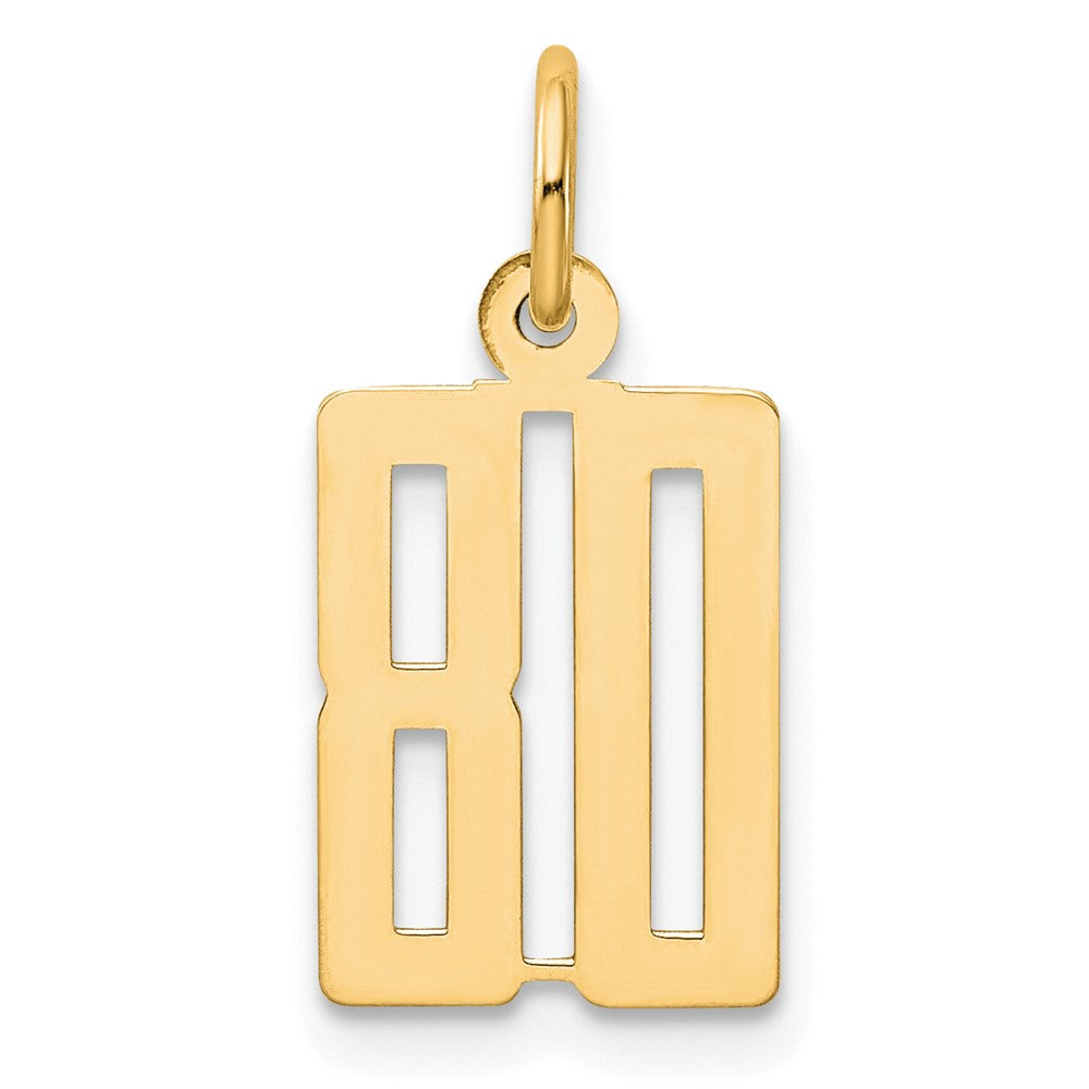 14k Small Elongated Number 80 Charm
