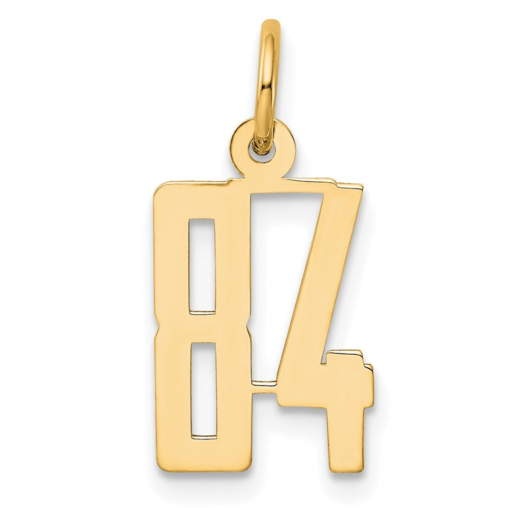 14k Small Elongated Number 84 Charm