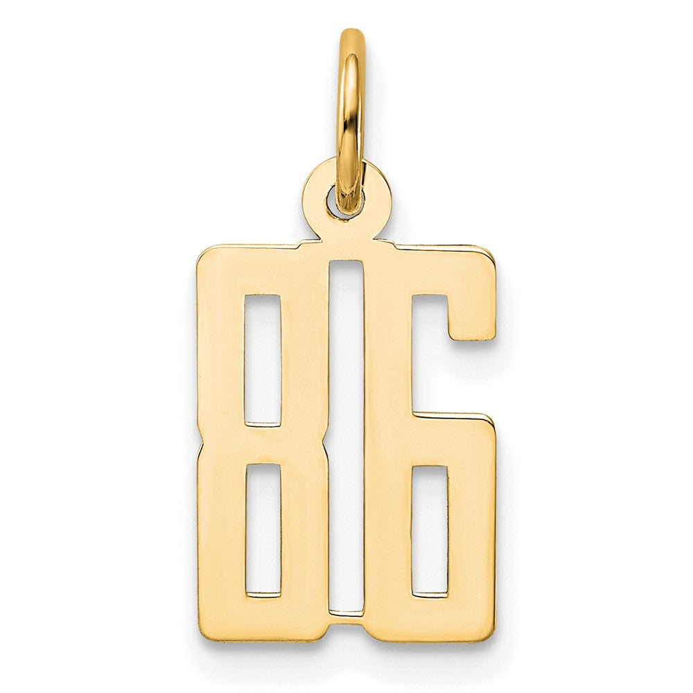 14k Small Elongated Number 86 Charm
