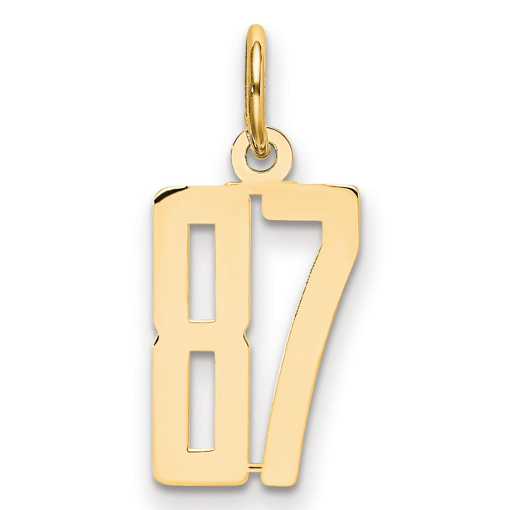 14k Small Elongated Number 87 Charm