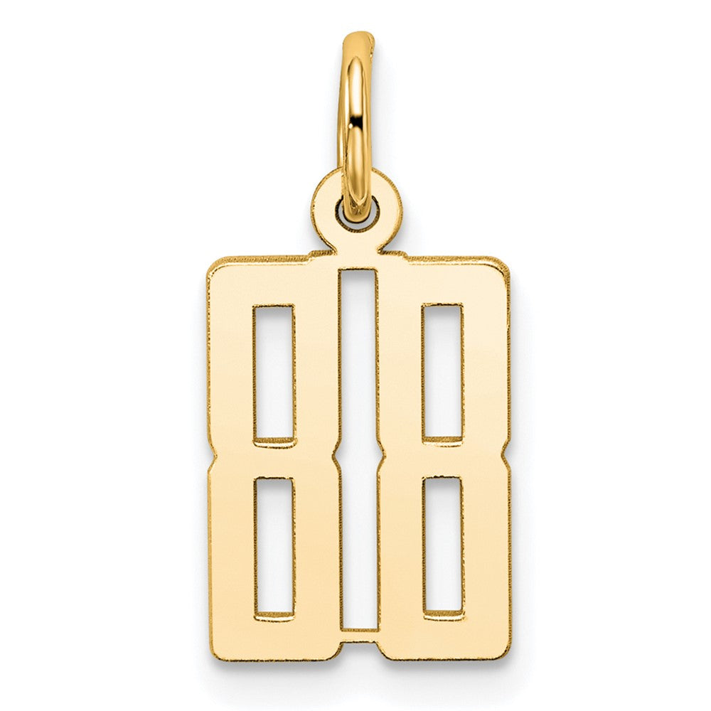 14k Small Elongated Number 88 Charm