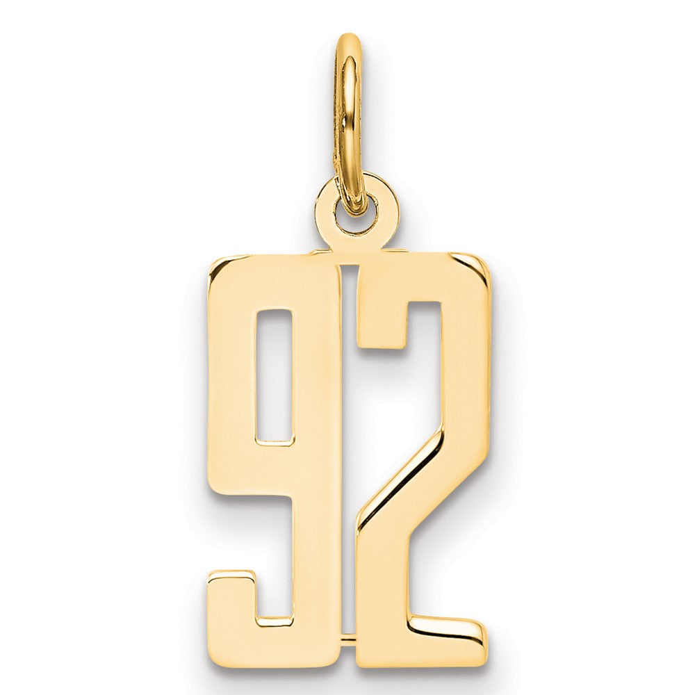14k Small Elongated Number 92 Charm
