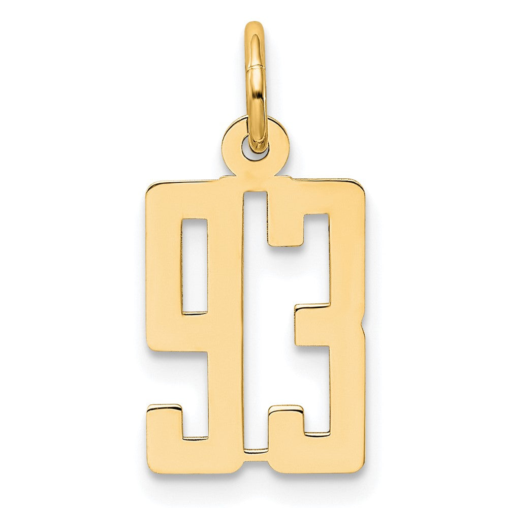 14k Small Elongated Number 93 Charm
