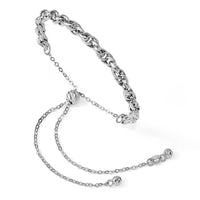 Load image into Gallery viewer, 14K White Gold Polished Fancy Link Adj. Bracelet
