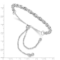 Load image into Gallery viewer, 14K White Gold Polished Fancy Link Adj. Bracelet

