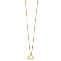 Load image into Gallery viewer, 14K Polished Triangle w/2 in ext. Necklace
