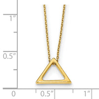Load image into Gallery viewer, 14K Polished Triangle w/2 in ext. Necklace
