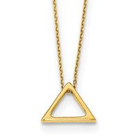 Load image into Gallery viewer, 14K Polished Triangle w/2 in ext. Necklace
