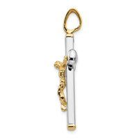 Load image into Gallery viewer, 14K Two-tone Polished Crucifix Pendant

