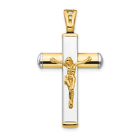 Load image into Gallery viewer, 14K Two-tone Polished Crucifix Pendant
