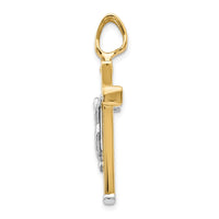 Load image into Gallery viewer, 14K Two-tone Polished Crucifix Pendant
