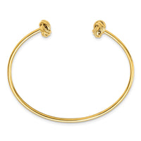 Load image into Gallery viewer, 14K Polished and Textured Love Knot Flexible Cuff Bangle
