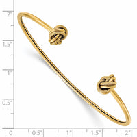 Load image into Gallery viewer, 14K Polished and Textured Love Knot Flexible Cuff Bangle
