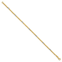 Load image into Gallery viewer, 14K Two-tone Polished D/C Beaded Bracelet
