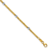 Load image into Gallery viewer, 14K Two-tone Polished D/C Beaded Bracelet
