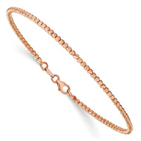 Load image into Gallery viewer, 14K Rose Gold Polished D/C Beaded Bracelet
