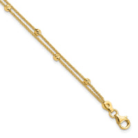 Load image into Gallery viewer, 14K Gold Polished and Diamond-cut Beads 2 Strand Bracelet
