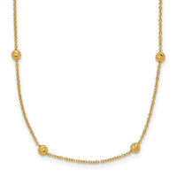 Load image into Gallery viewer, 14K Polished D/C Beaded 17in with 2in ext. Necklace
