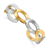 Load image into Gallery viewer, 14K Two-tone Polished Fancy Cuff Bangle
