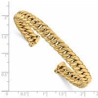 Load image into Gallery viewer, 14K Polished Fancy Link Cuff Bangle
