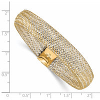 Load image into Gallery viewer, 14K w/Rhodium Polished Mesh Stretch Bracelet
