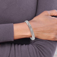 Load image into Gallery viewer, 14K with White Rhodium Plating Polished Mesh Stretch Bracelet
