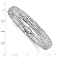 Load image into Gallery viewer, 14K with White Rhodium Plating Polished Mesh Stretch Bracelet
